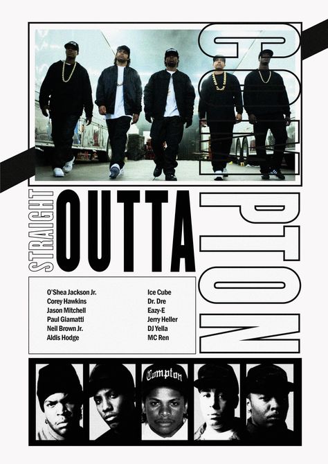 poster movie: straight outta compton Straight Outta Compton Movie Poster, Straight Outta Compton Movie, O Shea Jackson Jr, N.w.a Straight Outta Compton, O’shea Jackson, Corey Hawkins, Jason Mitchell, Outta Compton, T-shirt Print Design