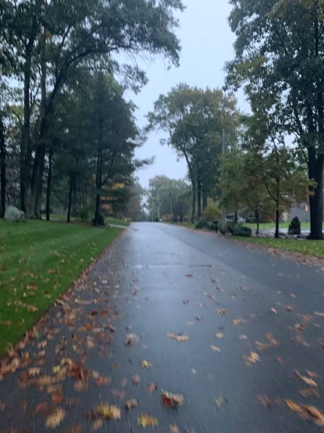 Rainy Neighborhood Aesthetic, Small Rainy Town, Rainy Town Aesthetic, Rainy Neighborhood, Rainy November, Current Joys, Calming Photos, American Day, Different Aesthetics