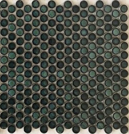 Penny Round Mosaic Tile Bathroom, Green Penny Tile, Penny Tile Bathroom Floor, Deep Sea Art, Penny Tiles Bathroom, Green Mosaic Tile, Penny Tile Floors, Granite Design, Penny Floor