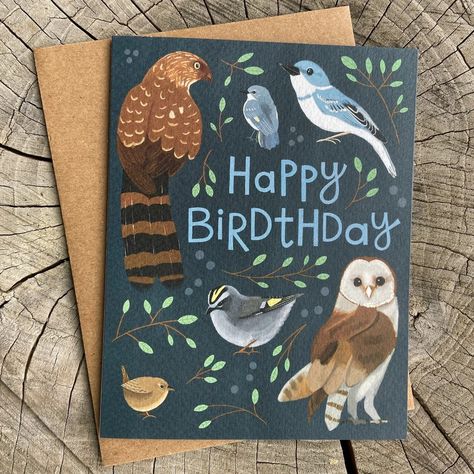 WokenStudio - Etsy Nerd Birthday, Autumn Birthday, Cooper's Hawk, 5 Birthday, Birthday Cute, Bird Birthday, Spring Birthday, Cute Birthday, Owl Bird