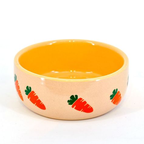 Glazed Carrot, Pet Bunny Rabbits, Small Portions, Cat Food Bowl, Glazed Carrots, Pet Bunny, Ceramic Glaze, Food Bowl, Hamsters