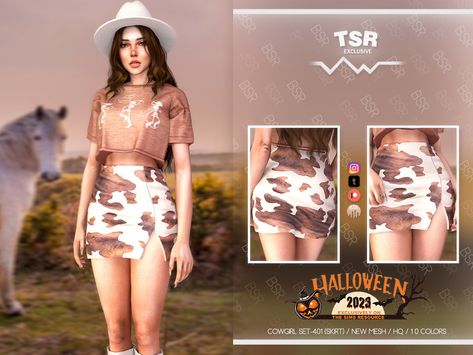 Sims 4 Curly Hair, Mods The Sims 4, Sims 4 Cc Female, Cowgirl Skirt, Sims 4 Female Cc, Sims Finds, Free Sims 4, Sims 4 Expansions, Clothes Cc