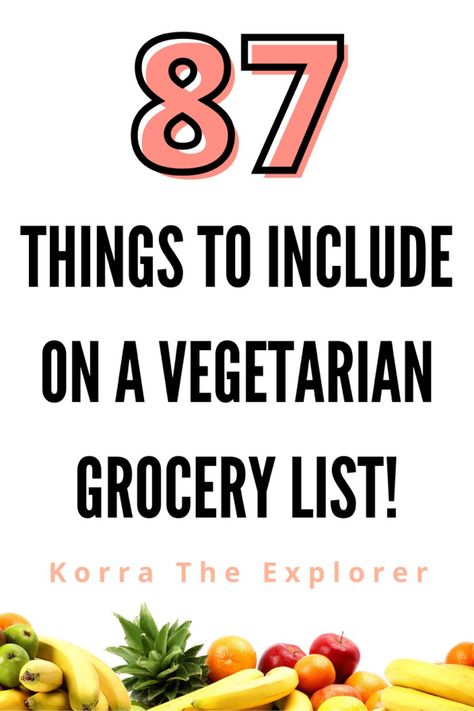 87 things to include on a vegetarian grocery list! Vegetarian grocery list ideas. Food for a healthy vegetarian grocery list. What food a vegetarian should buy. #vegetarian #vegetariantips #vegetarianfood #groceries #grocerylist Vegetarian Shopping List Beginner, Grocery List Vegetarian, Vegetarian Grocery List, Grocery List Ideas, Vegetarian Shopping List, Vegetarian Food List, Freshman In College, Being Vegetarian, Broccoli And Brussel Sprouts