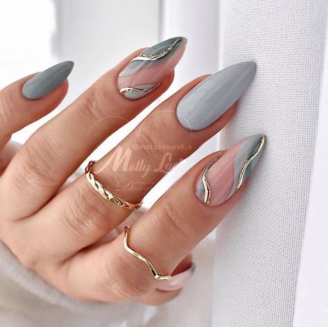 Grey Nails Ideas - 25 Subtle But Interesting Designs - Emerlyn Closet Goth Spring, Grey Gel Nails, Nails Goth, Grey Nail Designs, Gray Nails, Classy Acrylic Nails, Nails Blue, Nails Diy, Diy Spring