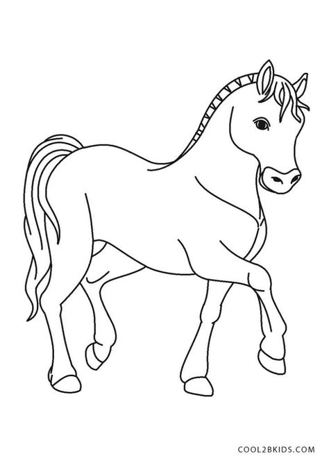 Horse Template Free Printable, Horse Coloring Sheet, Horse Printable, Horse Template, Turtle Coloring Pages, Coloring Designs, Farm Animal Coloring Pages, Preschool Coloring Pages, Free Horses