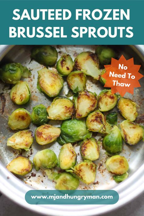 Frozen brussel sprouts don't have to be soggy and mushy! Follow my tips on how to cook roasted frozen brussel sprouts or sauteeing frozen brussel sprouts. Cooking them frozen is still just as nutritious and more affordable. This is one of the easiest vegetable dishes you can make for the whole family to enjoy. The best part is there is no prep work needed! How To Cook Frozen Brussel Sprouts, Recipes For Frozen Brussel Sprouts, Frozen Brussel Sprout Recipes Stovetop, Frozen Brussel Sprout Recipes, Brussel Sprouts From Frozen, Cooking Frozen Brussel Sprouts, Roasted Frozen Brussel Sprouts, Roasting Frozen Brussel Sprouts, Sauteed Frozen Brussel Sprouts