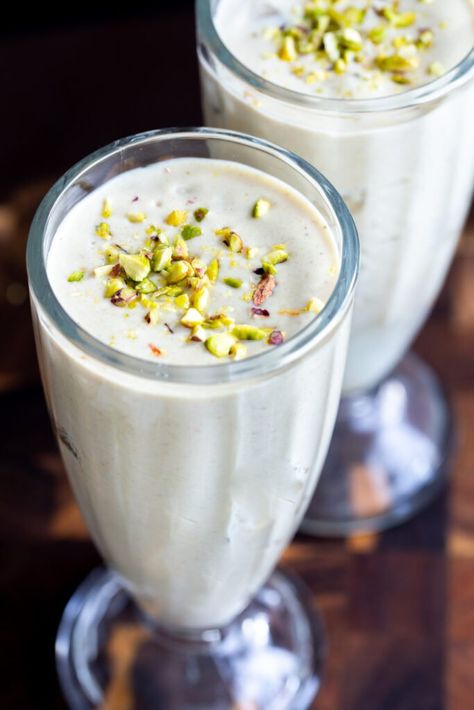 Vegan Baklava Lassi Vegan Baklava, Lassi Recipes, Middle Eastern Desserts, Vegan Richa, Food Fusion, Mango Lassi, Pear Smoothie, Dairy Free Yogurt, Indian Desserts