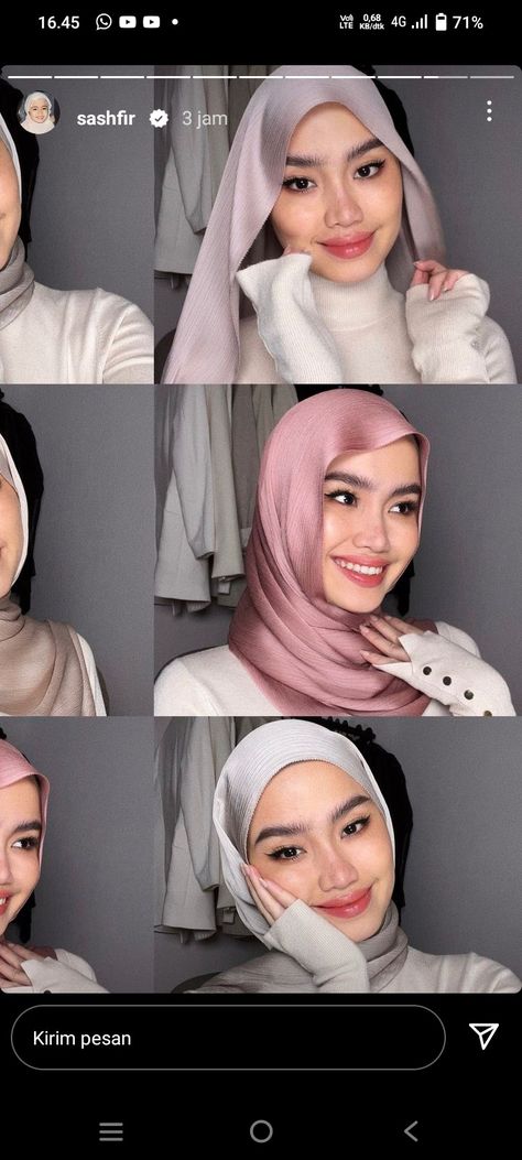 Ootd Pashmina Silk, Tutorial Pashmina Silk, Hijab Ideas, Pashmina Silk, Tutorial Hijab, Random Pict, Silk Outfit, Photoshoot Outfits, Hijab Tutorial