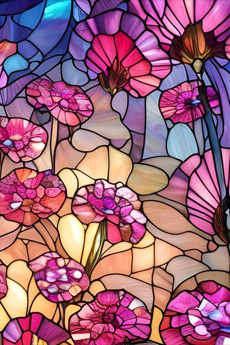 Beautiful colorful faux stained glass image of carnation flowers Stained Glass Lockscreen, Pink Stained Glass Window, Flower Stained Glass Art, Stain Glass Wallpaper Iphone, Stained Glass Phone Wallpaper, Stained Glass Wallpaper Iphone, Carnation Wallpaper, Stained Glass Wallpaper, Stained Glass Background