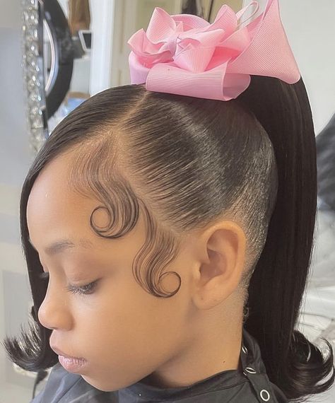 Barbie Hair Styles Kids, Cute Hairstyles For 2 Yo, Barbie Hairstyles For Kids, Kids Birthday Hairstyles, Flower Girl Hairstyles Black Kids, Kids Ponytail Hairstyles Black, Black Daughter Hairstyles, Birthday Hairstyles For Kids, Ponytail Hairstyles For Kids