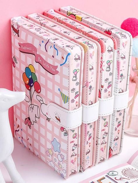 Kawaii Stationery Notebooks, Aesthetic Dairy, Diary Cute, Pastel Notebook, Kawaii Notebook, Pretty School Supplies, Cute Diary, Diy Stationary, Notebook Stationery