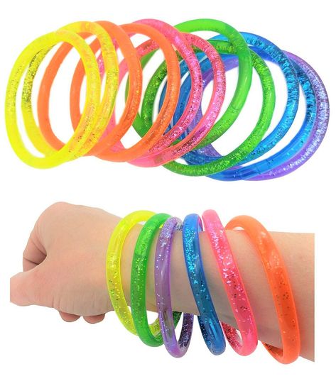 Cool Bracelets, Colorful Bracelet, Plastic Bangles, Numbers For Kids, Fun Bracelet, Glitter Diy, Couple Jewelry, Simple Valentine, Soft Plastic