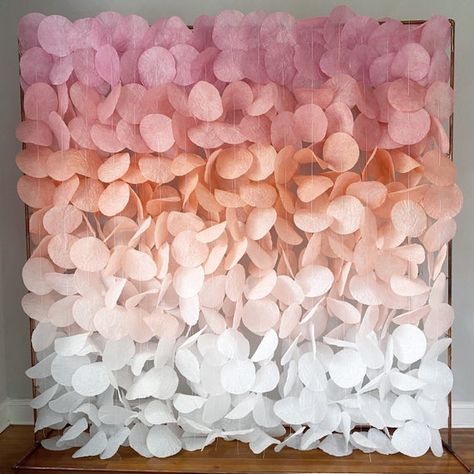 Paper Circle Garland, Paper Circle, Circle Garland, Garland Backdrops, Easy Backdrops, Shades Of Peach, Paper Backdrop, Norfolk Va, Paper Flower Backdrop