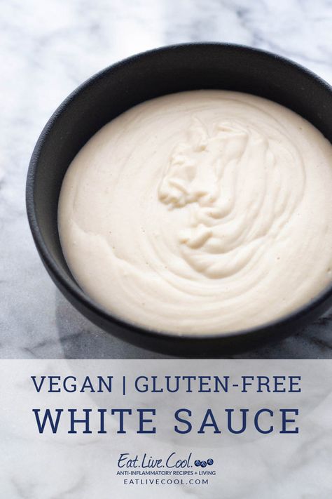 Gluten Free White Sauce, Gluten Free Alfredo, Dairy Free White Sauce, Vegan White Sauce, Gluten Free Alfredo Sauce, Dairy Free Sauces, White Pizza Sauce, White Sauce Recipes, Recipe Gluten Free