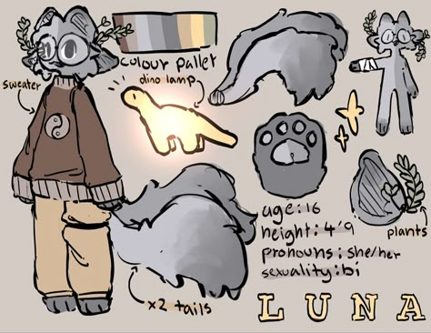 Fursona Name Ideas, Fursona Names, Raccoon Oc, Fursona Ref Sheet, Ref Sheet, Cat Character, Cute Little Drawings, Epic Art, Cute Animal Drawings