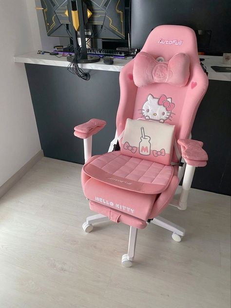 Hello Kitty Gaming Chair, Cute Room Ideas Aesthetic, Hello Kitty Gaming, Small Room Ideas Aesthetic, Hello Kitty Furniture, Toy Story Game, Kitty Furniture, Blaze And The Monster Machines Party, Cottagecore Living