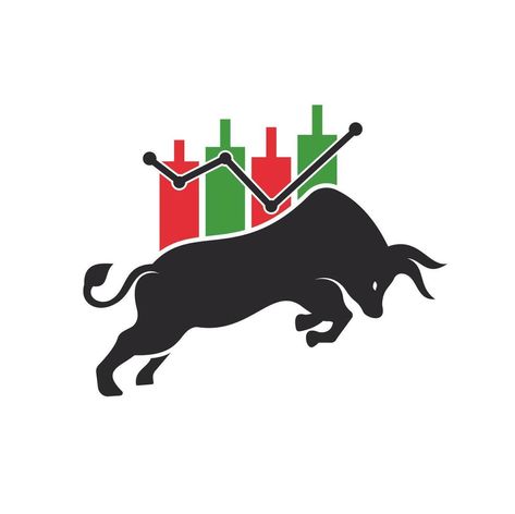 Bullish Trader Logo. Forex bull logo design template vector. Financial bull logo design. Trade Bull Chart. Big Bull Stock Market Logo, Forex Bulls And Bears Logo, Forex Logo Design, Trading Logo Design, Forex Logo, Trader Quotes, Bull Logo Design, Bear Vs Bull, Taurus Logo