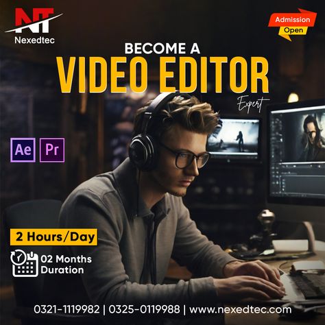 🎬 Unleash your creativity with Nexedtec Video Editor Course! 🖥✨ Transform your passion for storytelling into a marketable skill. Learn the art of video editing from industry experts and acquire the tools to bring your ideas to life. 🎥 What you'll master:   #JoinNexedtec #Nexedtec #WRCI #Anjumenterprises #Lahore #CreativeEditing #ProfessionalEditing #VideoMarketing #VideoContent #CreativeVideo #digitalediting See less Imran Khan Pic, Digital Advertising Design, Social Media Branding Design, Happy Diwali Images, Graphic Design Tutorials Learning, Media Branding, Life Video, Social Media Video, Creative Skills