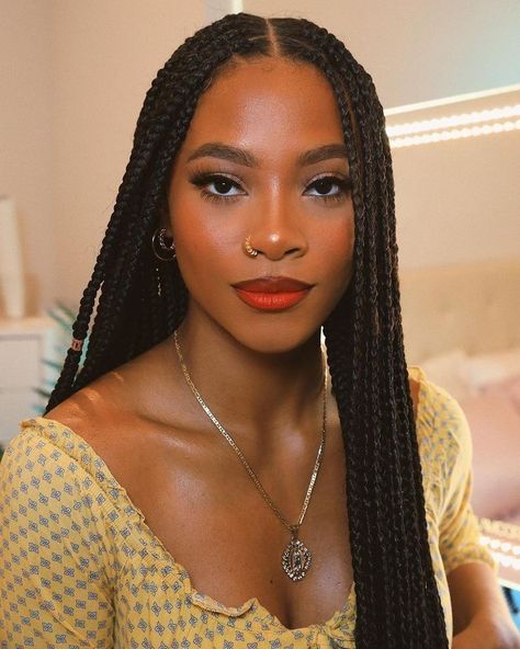 Box Braided Wigs, Box Braid Wig, Braided Wigs, Protective Hairstyles Braids, Box Braids Styling, Wear Red, African Braids Hairstyles, African Braids, Braids Wig