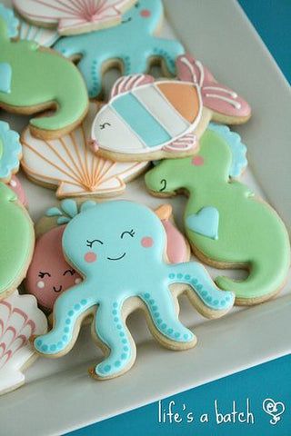 Under The Sea Cookies, Sea Cookies, 4de Verjaardag, Beach Cookies, Sea Baby Shower, Summer Cookies, Pretty Cookies, Baby Cookies, Fancy Cookies