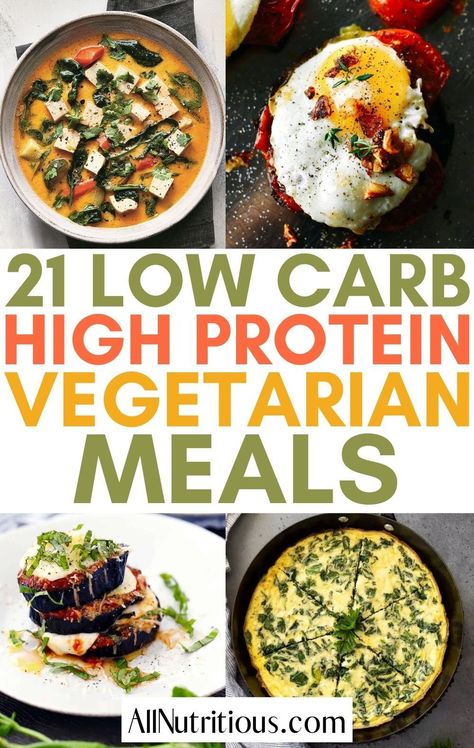 If you are wanting to include more low carb meals into your high protein vegetarian diet you will love these delicious high protein low carb vegetarian meals. These tasty high protein meals make the perfect healthy and filling dinners. #HighProtein #LowCarb High Protein Vegetarian, Vegetarian High Protein, High Fiber Low Carb, Protein Vegetarian, Low Carb High Protein, Low Fat Low Carb, High Protein Vegetarian Recipes, High Protein Low Carb Recipes, Low Carb Vegetarian Recipes