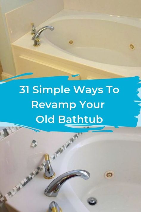 Update Bathtub, Bathtub Makeover, Bathtub Ideas, Old Bathtub, Diy Bathtub, Refinish Bathtub, Walk In Shower Designs, Bathtub Decor, Bathtub Remodel