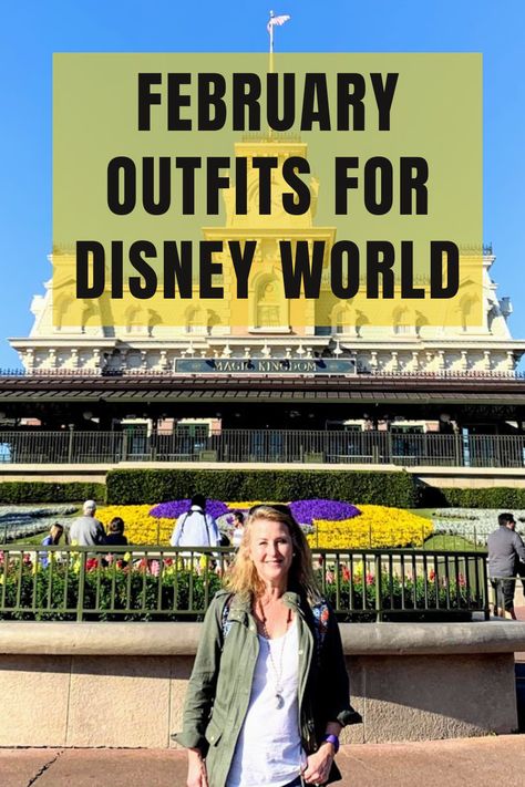 Explore outfit ideas for your February Disney World trip. Get insights on dressing for cooler mornings and warmer afternoons, ensuring you enjoy the parks in both style and comfort. What To Wear To Disney Plus Size, Fashionable Disney World Outfits, Disney Mom Outfits Winter, Disney Bounding Eeyore, Disney Outfit Over 40, Disneyworld Outfit January, Disney In February What To Wear To, Disney Outfits For February, Disney Travel Outfits