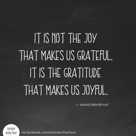 it is not the joy that makes us grateful. it is the gratitude that makes us joyful. - david steindl-rost #quote #sponsored #wordsofgratitude *Love this quote and family gratitude project. Perfect for older kids! We are so doing this for Thanksgiving. Family Gratitude, Words Of Gratitude, Joy Quotes, Quotes Happy, Gratitude Quotes, Trendy Quotes, Happy Family, Quotable Quotes, Family Quotes