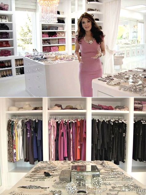 Lisa Vanderpump Closet, Lisa Vanderpump House, Lisa Vanderpump Style, Ideas De Closets, Closet Dressing Room, Closet Vanity, Celebrity Closets, Dream Closet Design, Beautiful Closets