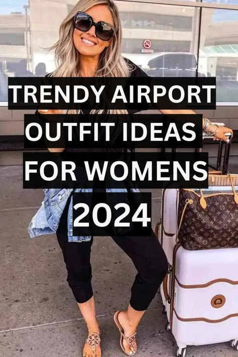 25 BEST CUTE & COMFY AIRPORT OUTFIT IDEAS 2024 81 Air Travel Outfits, Summer Airplane Outfit, Airport Outfit Fall, Airport Style Summer, Best Travel Outfits For Women, Cute Airport Outfit, Casual Travel Outfit, Airport Outfit Ideas, Plane Outfit