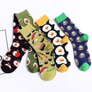 Avocado Sushi, Cute Cartoon Food, Avocado Socks, Food Socks, Food Kawaii, Iconic Socks, Korean Socks, Art Socks, Funky Socks