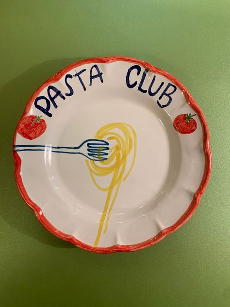 Plate diameter 20 cm Available in other sizes and colors Majolica Food use Pasta Bowl Ceramic, Pasta Bowl Painting Ideas, Painted Pasta Bowl, Ceramic Pasta Plate, Pottery Painting Pasta Bowl, Pasta Plate Ceramic, Ceramics Plates Designs, Diy Plate Painting, Painting Pottery Ideas Plates