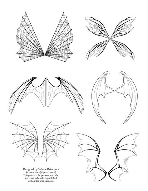 Image result for how to draw wings Fairy Wings Template, Different Types Of Wings, Fairy Wings Outline, Dragon Wings Drawing, Easy Fairy Drawing, Fire Template, Dragon Template, Draw Fairy, Halloween Fairies