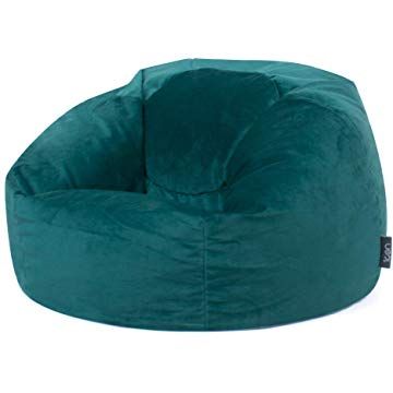 icon Milano Classic Velvet Bean Bag Chair - Teal Green, 84cm x 70cm - Large Luxury Plush Velvet Bean Bag Diy Bean Bag Chair, Velvet Bean Bag, Large Lounge Chair, Bean Bag Living Room, Bean Bag Design, Diy Bean Bag, Modern Bean Bags, Green Tosca, Faux Fur Bean Bag