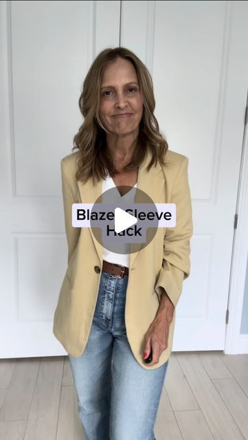 Kim Rodriguez|Personal Stylist on Instagram: "Blazer sleeve hack! Best and and easiest way to tailor your own blazer🤗" Blazer Sleeve Hack, Personal Stylist, Blazer, On Instagram, Instagram