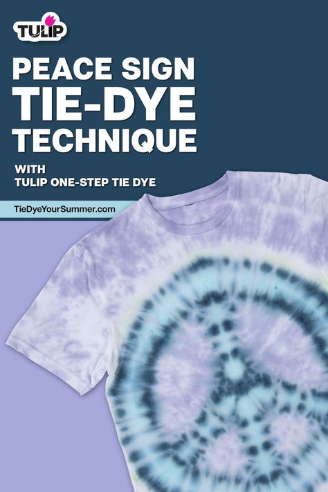 Peace Sign Tie-Dye Technique Peace Sign Tie Dye How To, Tie Dye Peace Sign, Monochrome Tie Dye, Peace Sign Tie Dye, Spray Tie Dye Techniques, Tie Dye Tshirt, Sharpie Alcohol, Tye Dye Patterns, Peace Sign Shirts