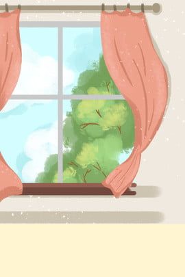 Cartoon Window Drawings, Curtain Illustration, Window Cartoon, Windows Curtains, Window Illustration, Twinkle Khanna, Interior Background, Window Drawing, Curtains Window