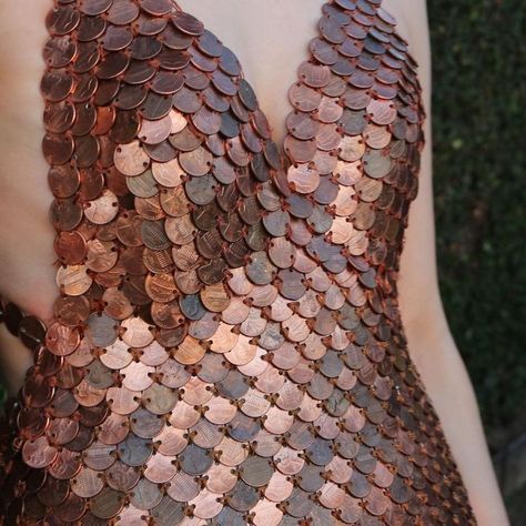 Crescent Shay, Vintage Inspired Cocktail Dress, Chainmail Clothing, Chainmail Patterns, Carrie Anne Moss, Metal Dress, Chainmail Dress, Statement Dress, Chain Mail