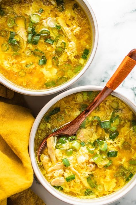 Paleo Egg Drop Soup, Chicken Egg Drop Soup, Egg Drop Soup Easy, Keto Egg Drop Soup, Egg Drop Soup Recipe, Egg Snacks, Soup With Chicken, Chinese Egg, Chicken And Cabbage