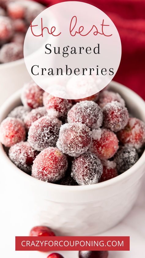 Add a festive sparkle to your holiday treats with these easy sugared cranberries! Perfect for garnishing cocktails, desserts, or snacking on their own, these frosty berries bring a pop of color and a delightful sweet-tart crunch. Make them in just a few steps and wow your guests with this simple yet stunning holiday recipe! #HolidayRecipes #SugaredCranberries #FestiveGarnish #HolidayBaking #ChristmasCocktails #EasyRecipes Sugared Cranberries With Prosecco, Cranberries Soaked In Prosecco, Sugared Cranberries For Cocktails, Cranberry And Powdered Sugar, Popping Sugared Cranberries, Sugared Cranberries Garnish, Powdered Sugar Cranberries Recipe, Frozen Sugared Cranberries, Russian Cranberries