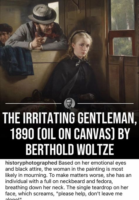 Irritating Gentleman, Berthold Woltze, Neck Beard, Black Attire, Gentleman, Oil On Canvas, Visual Art