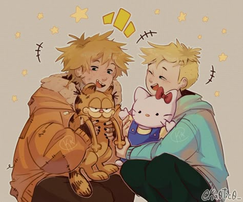 South Park Bunny, Butters And Kenny, Butters X Kenny, Sp Bunny, Bunny Fanart, Butters South Park, Kenny South Park, Style South Park, South Park Memes