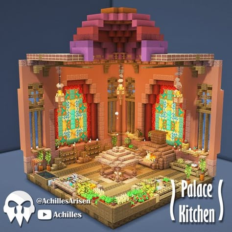 Minecraft Castle Interior, Minecraft Pyramid, Kitchen Minecraft, Minecraft Interiors, Minecraft Palace, Palace Kitchen, Minecraft Castle Blueprints, Medieval Kitchen, Interior Minecraft