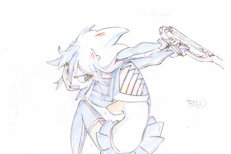 Kill La Kill Art Book | ... the fight sequence from the previous Kill la Kill scans, now animated Animation Step By Step, Animation Drawing Sketches, Poses Manga, Animation Process, Learn Animation, Key Frame, Animation Storyboard, Animation Sketches, Animation Tutorial