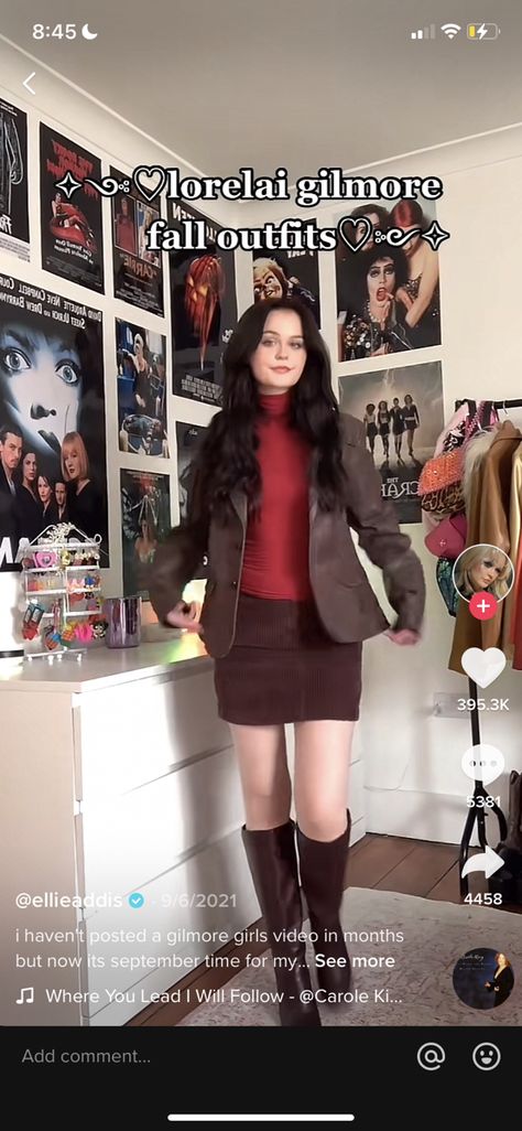 Ellie Addis Outfits, Ellie Addis, Bella Hadid, Gilmore Girls, Then And Now, Leather Skirt, Fall Outfits, Cool Outfits, Outfit Inspirations