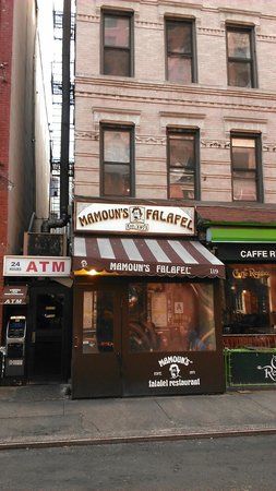 Mamoun's Falafel, New York City: See 334 unbiased reviews of Mamoun's Falafel, rated 4.5 of 5 on TripAdvisor and ranked #525 of 13,488 restaurants in New York City. Restaurants In New York City, Egg And Cheese Sandwich, Restaurants In New York, Hole In The Wall, Couple Things, Restaurant New York, Nyc Restaurants, Exposed Brick, Brick Wall