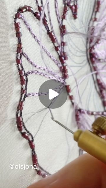 Embroidery Designer on Instagram‎: "Tambour Embroidery Video 🪡⁣⁣
⁣⁣
⁣⁣
⁣⁣
#coutureembroidery #handembroidered #lotusflower #tambourembroidery #tambourbeading #embroideryart #broderie #embroiderywork #embroiderybeginner #embroiderytechnique #coutureembroidery #lunevilleembroidery #luneville #embroiderydesign #learnembroidery #embroiderytutorials #lunevillehook #embroiderysampler⁣⁣
#qendisje #자수 #lineembroidery #nakış #stickerei #ricamo #bordado #تطريز_يدوي #threadpainting #silkshading #embroideryvideo #chainstitchembroidery #chainstitch"‎ Advanced Embroidery Designs, Embroidery Video, Tambour Beading, Advanced Embroidery, Tambour Embroidery, Chain Stitch Embroidery, Embroidery Sampler, Couture Embroidery, Embroidery Videos