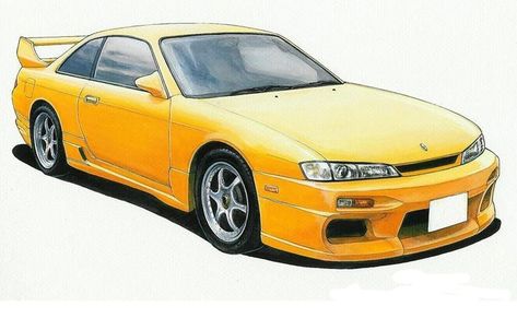 S14 S14 Drawing, Cartoon Cars, Moto Car, Car Drawing, Japanese Domestic Market, Cool Car Drawings, Wheel Art, Japan Car, Auto Art