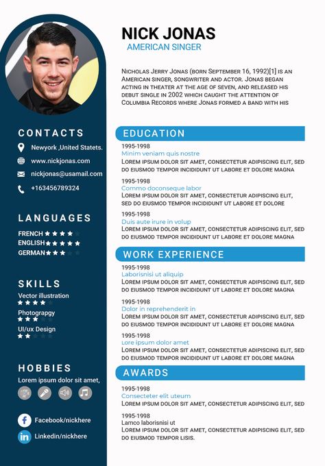 Resume projects | Photos, videos, logos, illustrations and branding on Behance Modern Cv Template, Modern Cv, Social Projects, Columbia Records, Cv Template, Project Photo, Social Work, American Singers, Resume Template