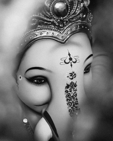 Wallpaper Bappa Wallpaper, Ganpati Bappa, Ganesha, Black And White, White, Black